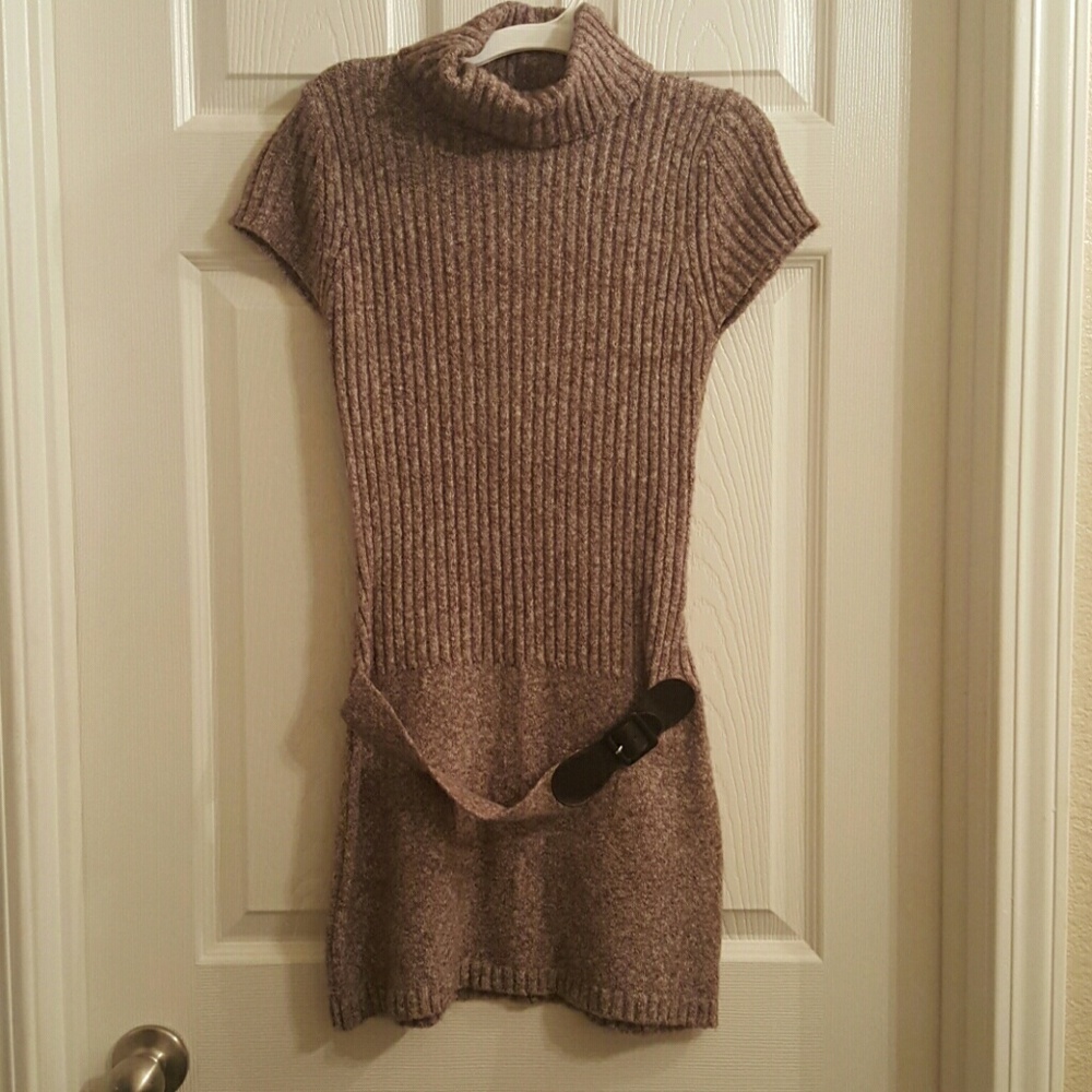 Super soft sweater dress w/attached belt